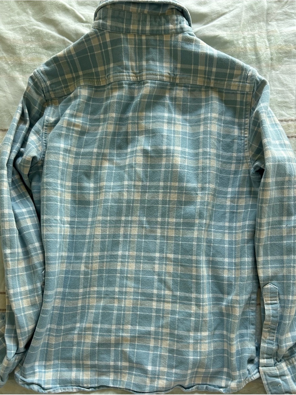 Faherty Light Women’s Blue and White Plaid Button-Down Shirt Jacket M - Picture 6 of 6